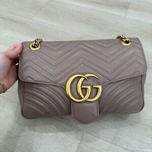 Gucci Taupe Quilted Shoulder Bag